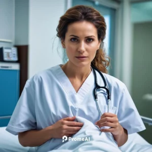 Mujer enferma recibiendo noticias negativas en el hospital